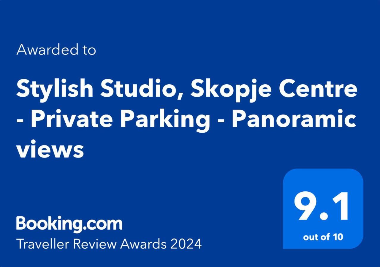 Stylish Studio, Skopje Centre - Private Parking - Panoramic Views Экстерьер фото